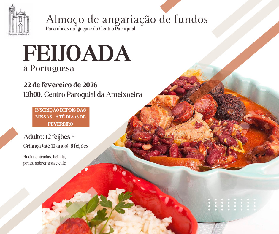 Almoço paroquial no dia 22 de fevereiro